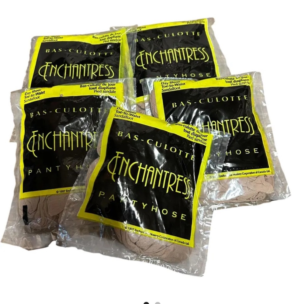 Vintage Nude Enchantress Pantyhose Size Queen Lot of 5